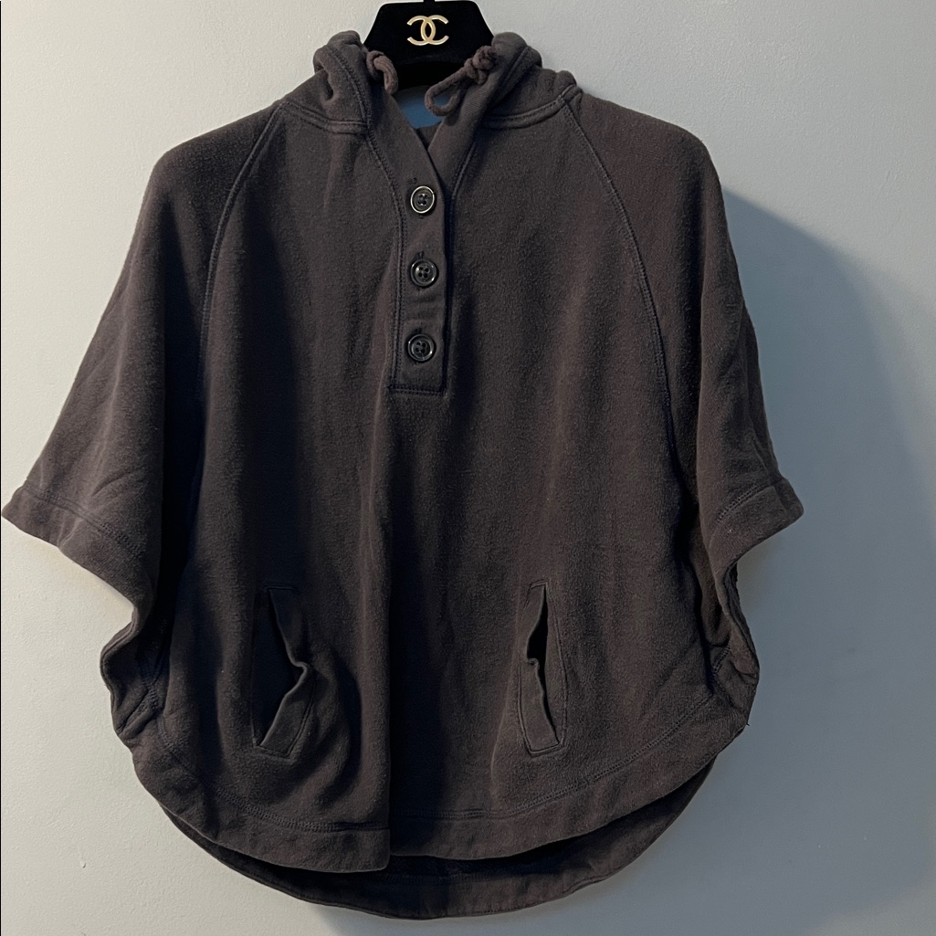 American Eagle Outfitters Dark Gray Hoodie Top